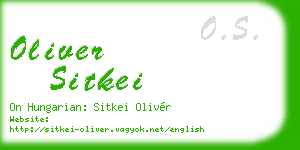 oliver sitkei business card